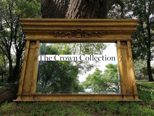 French style gilt over mantle bevelled mirror