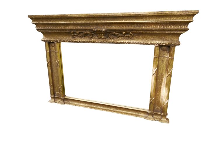 French style gilt over mantle bevelled mirror