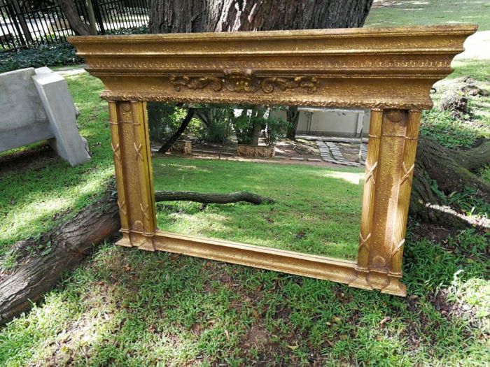 French style gilt over mantle bevelled mirror - Image 2