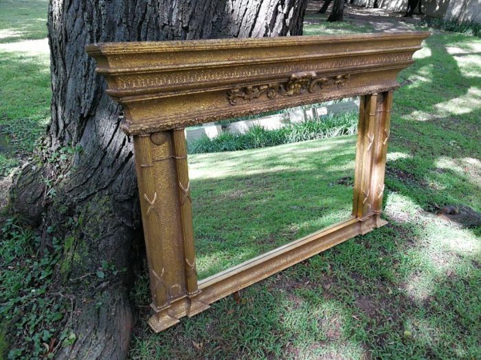 French style gilt over mantle bevelled mirror - Image 4