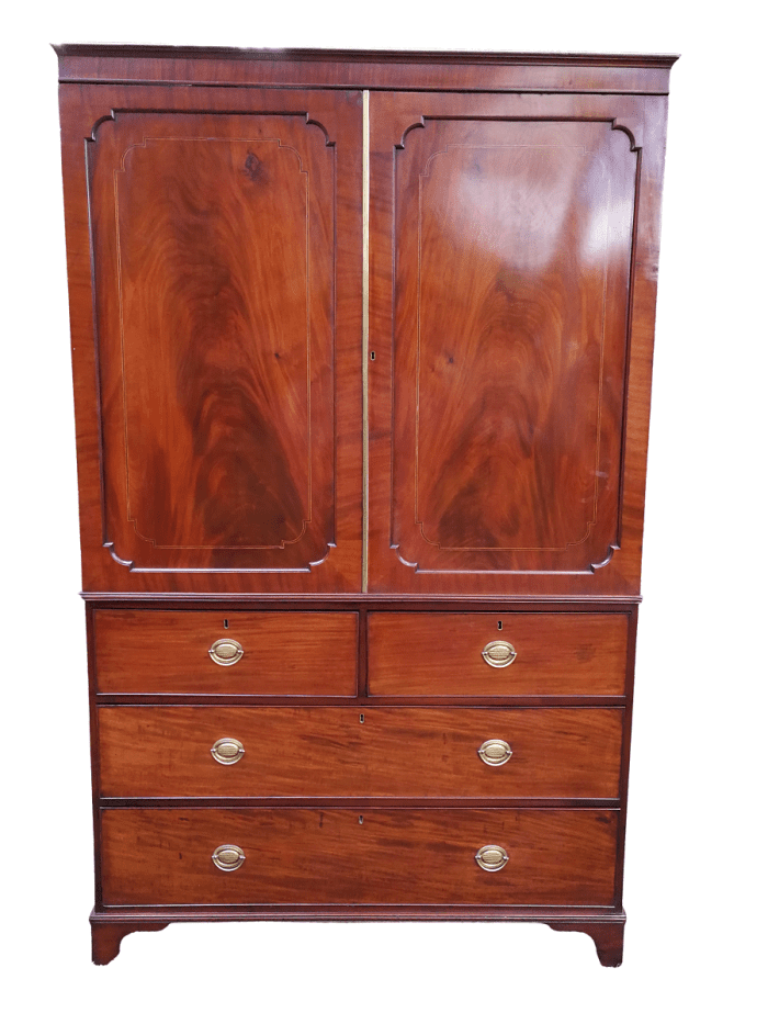 A Victorian mahogany linen press
