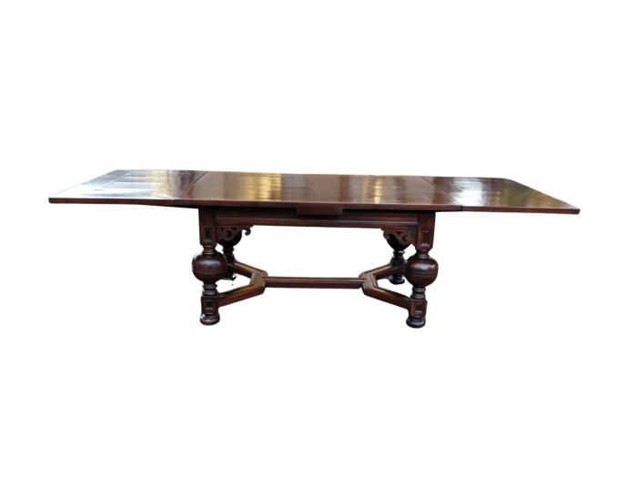 A Baroque Extending Dining Table/Entrance Table/Refectory Table (Folded the Table Seats 6, Extended The Table Seats 8 to 10)