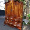 An 18th century (circa 1770) Dutch mahogany cabinet on bombe base/armoire with the original brass handles and lock plates - Image 3