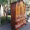 An 18th century (circa 1770) Dutch mahogany cabinet on bombe base/armoire with the original brass handles and lock plates - Image 5