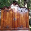 An 18th century (circa 1770) Dutch mahogany cabinet on bombe base/armoire with the original brass handles and lock plates - Image 6