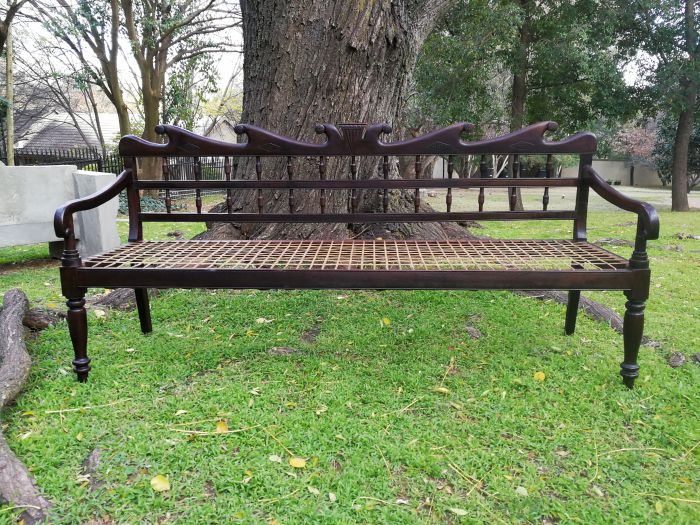 A 19th Century Cape Colony Stinkwood Riempie Bench / Rusbank ND