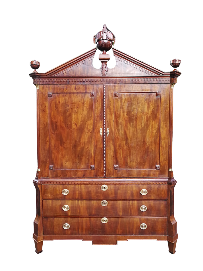 A Dutch Louis XVI Period Mahogany Armoire, Circa 1790