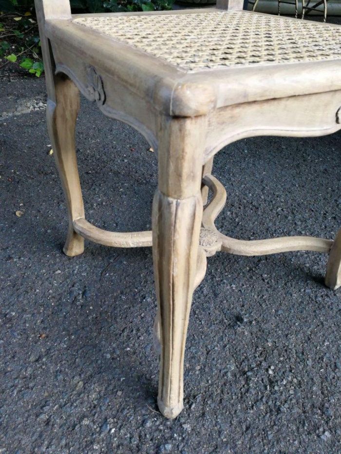 A Set Of Ten Antique French Provincial Carved Bleached / Natural Oak Dining Chairs With Rattan Seats.  Circa 1860-1900’s - Image 9