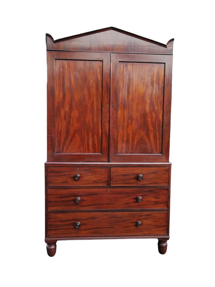 A Late 19th/ Early 20th  Century Victorian Mahogany Linen Press