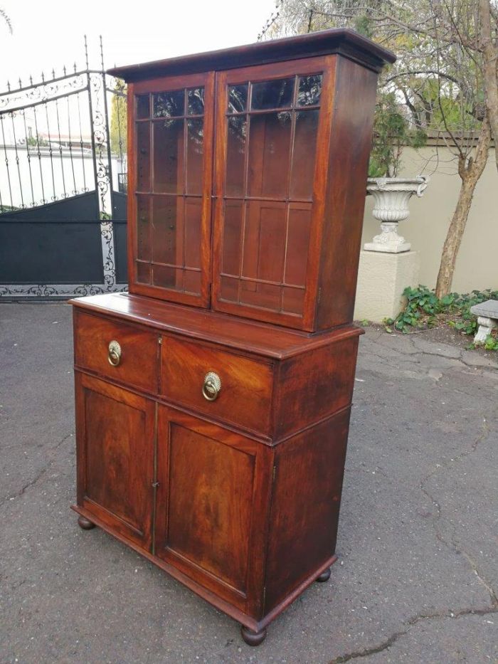 A Circa 1820 Regency Mahogany Secretaire/Bookcase With Glazed Cottage Pane Doors - Image 3
