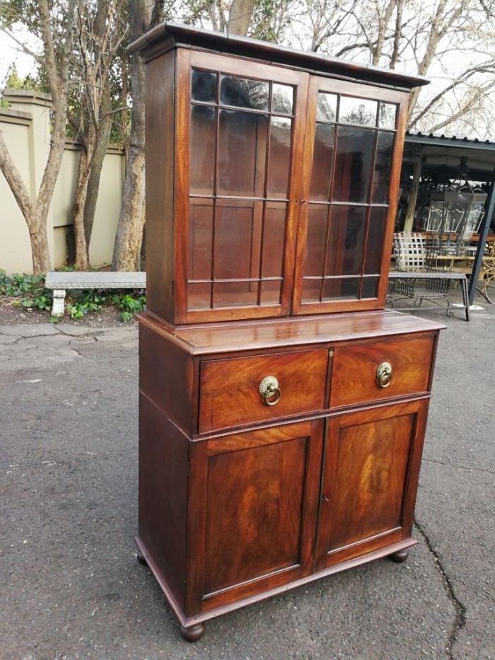 A Circa 1820 Regency Mahogany Secretaire/Bookcase With Glazed Cottage Pane Doors - Image 4