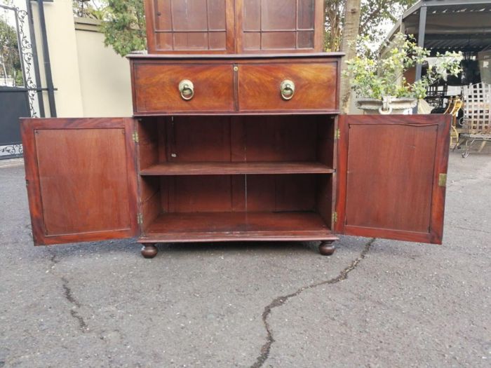 A Circa 1820 Regency Mahogany Secretaire/Bookcase With Glazed Cottage Pane Doors - Image 8
