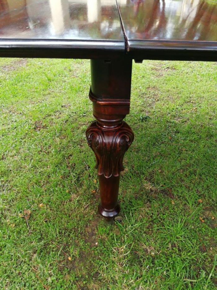 A Victorian Mahogany Fourteen To Sixteen Seater Dining Table / Refectory Table With Five Extension Leaves, On Brass Casters - Image 8