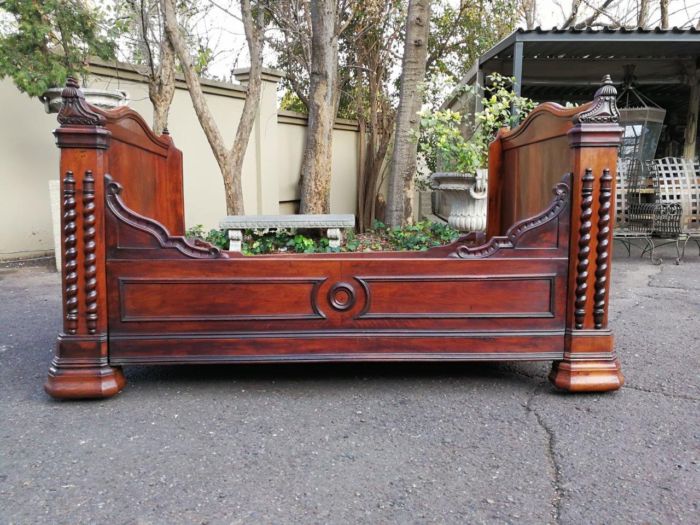 A Carved Mahogany Lit-Bateau - Image 2