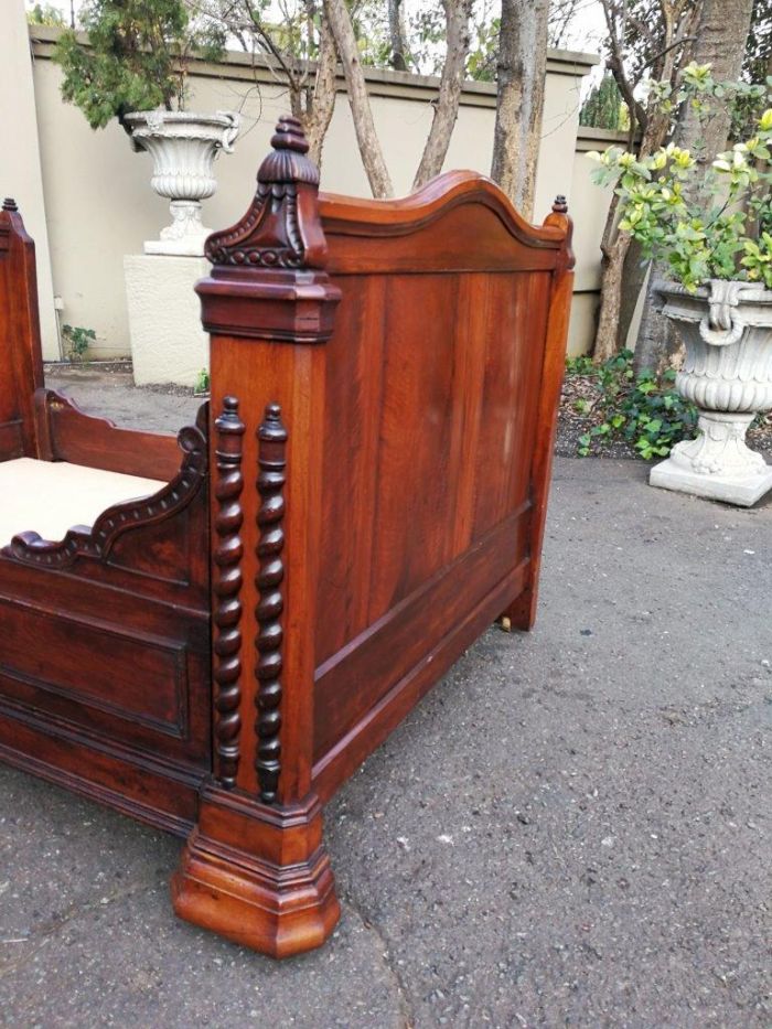 A Carved Mahogany Lit-Bateau - Image 7