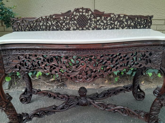 A near pair of Anglo Indian Rosewood Serpentine Console / Server Tables (one 19th Century and one rare Circa 1895) - Image 10