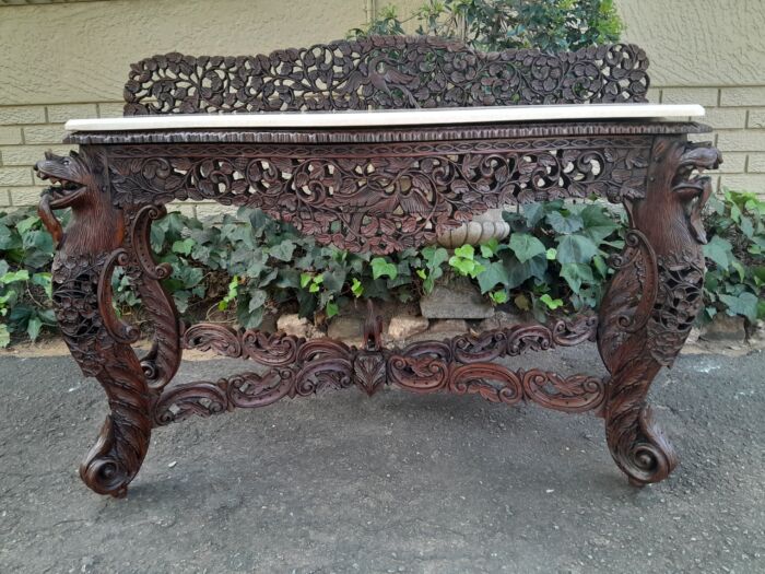 A Rare Circa 1895 Anglo Indian Rosewood Console Table / Server / Table - Image 2