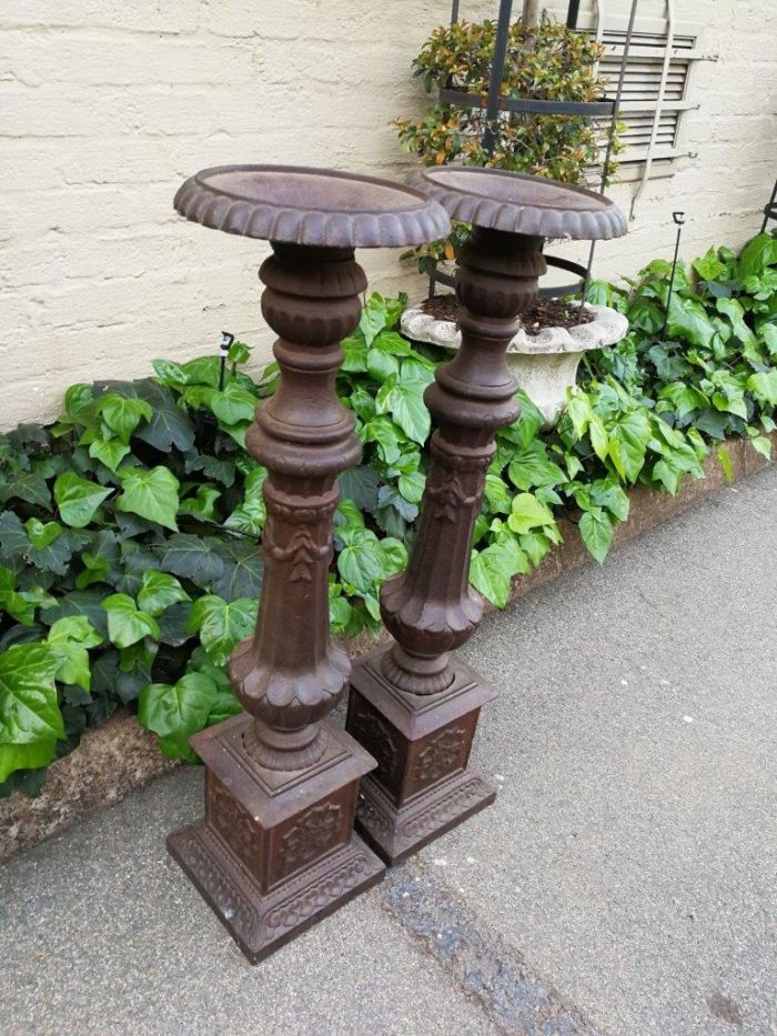 Pair Of French Cast Iorn Candle Holders - Image 3