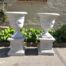 Pair Of Concrete Urns With The Plinths