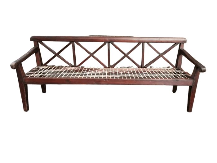 A Fruitwood Sandveld Riempies Bench