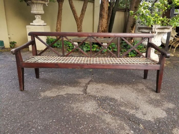 A Fruitwood Sandveld Riempies Bench - Image 2