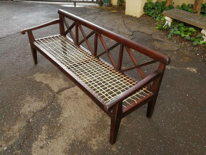 A Fruitwood Sandveld Riempies Bench - Image 4