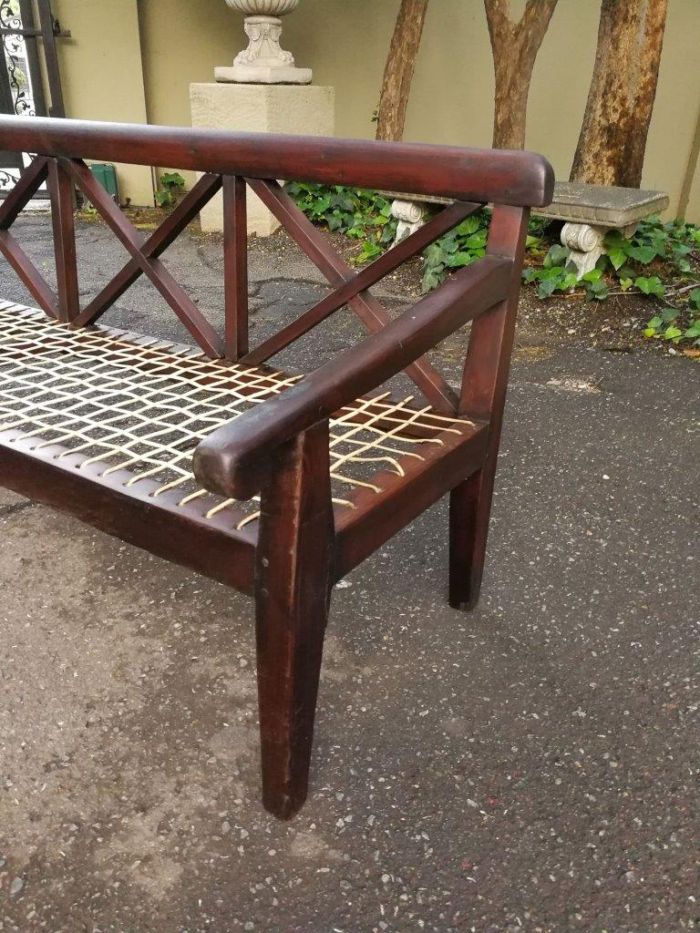 A Fruitwood Sandveld Riempies Bench - Image 6