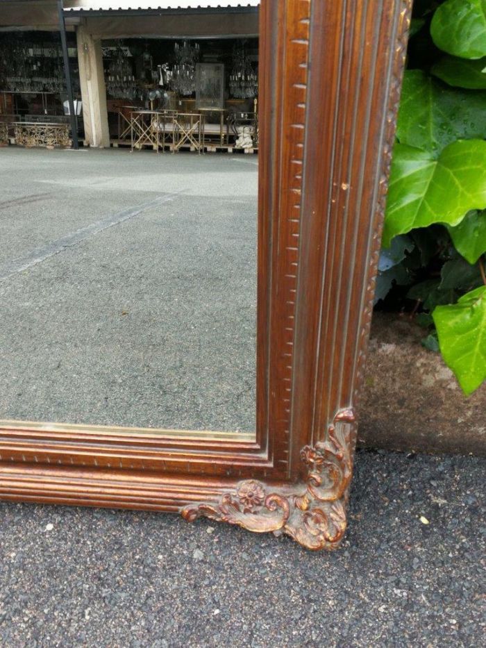 A vintage wooden gilded mirror - Image 5