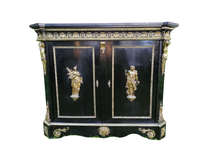 A Late 18th Century Ebonised and Ormolu Mounted Cabinet EBONISED AND ORMOLU-MOUNTED CABINET, LATE 18TH CENTURY
