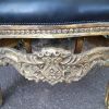 A 20th Century French Style Carved and Gilded King / Throne Armchairs Upholstered in Leather - Image 9