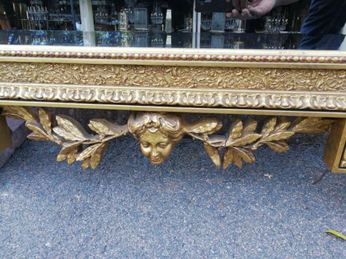 A Massive 20th Century French Gilt Bevelled Mirror - Image 8