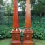 A Circa 1920 Pair Of Tall Mahogany Obelisks With Brass Detail