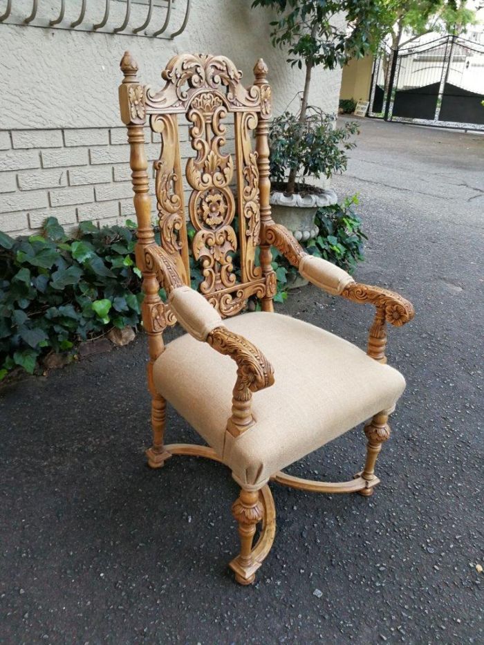 A Flemish Style Carved Wooden Armchair - Image 3