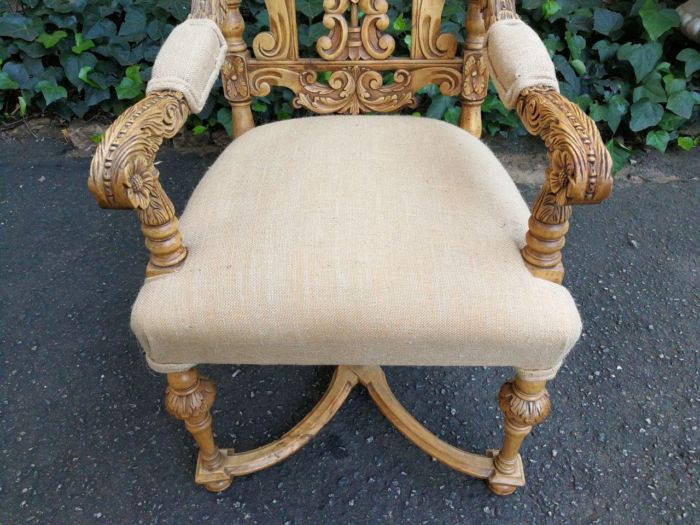 A Flemish Style Carved Wooden Armchair - Image 5