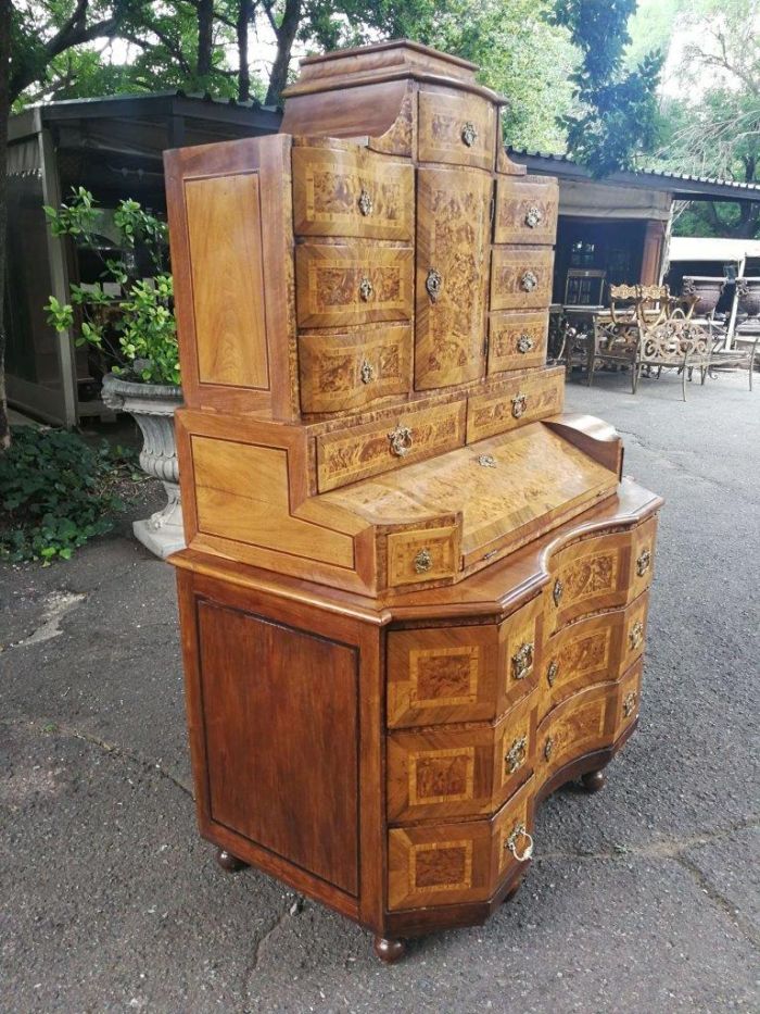 An 18th Century Rare Baroque Parquetry Burr Walnut Bureau Secretaire - Image 3