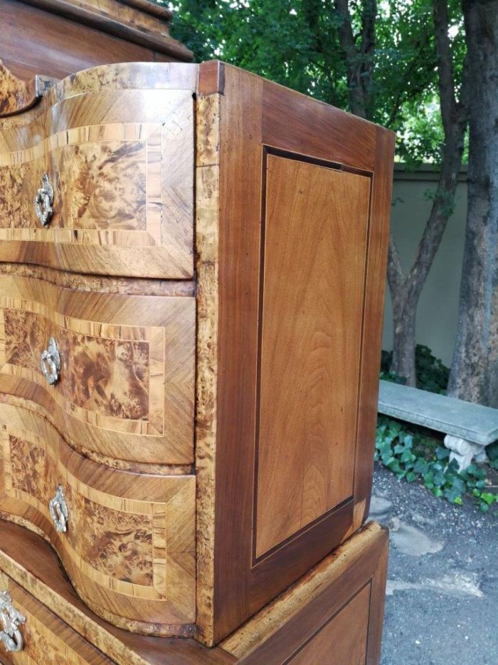 An 18th Century Rare Baroque Parquetry Burr Walnut Bureau Secretaire - Image 8