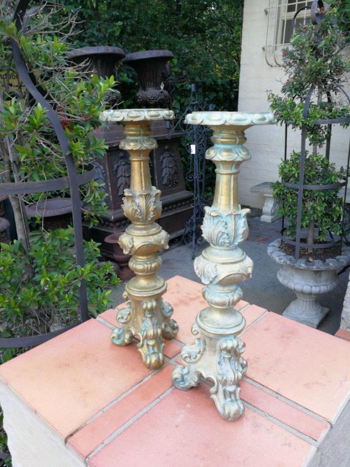 A Pair of Gilded Candle Holders - Image 3