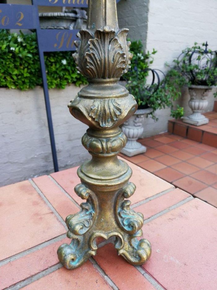A Pair of Gilded Candle Holders - Image 5