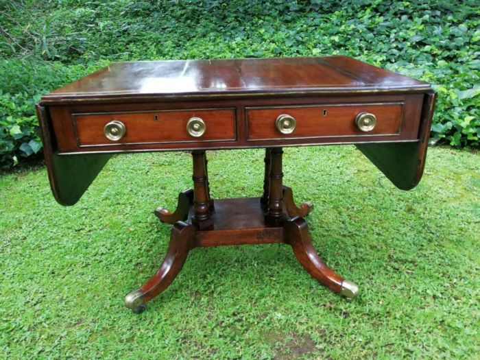 A Regency Mahogany Sofa Table On Brass Castors With Brass - Image 6