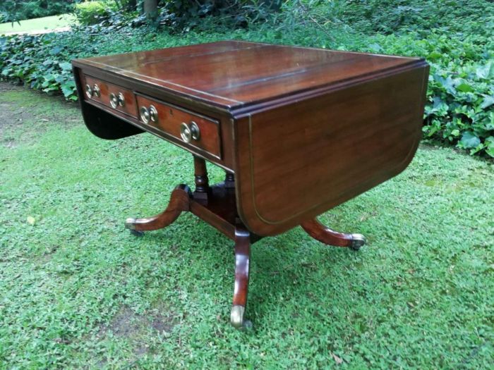 A Regency Mahogany Sofa Table On Brass Castors With Brass - Image 7