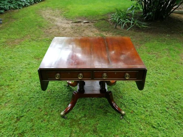 A Regency Mahogany Sofa Table On Brass Castors With Brass - Image 9