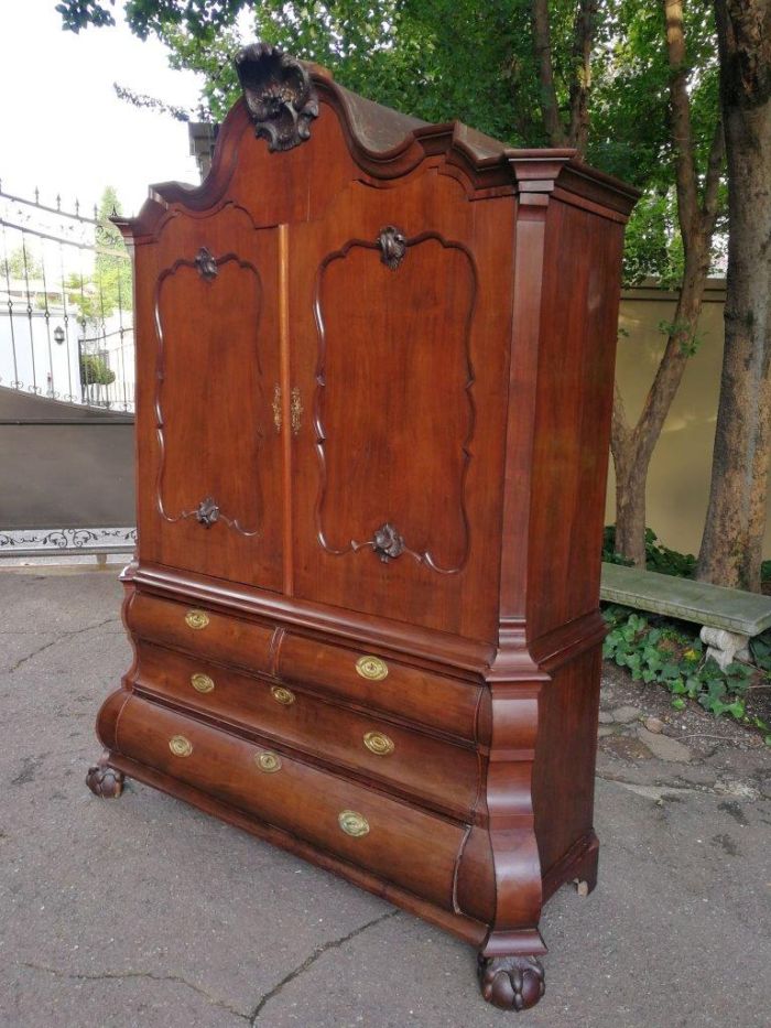 A Rare  Late 18th Century Dutch Walnut Armoire - Image 2