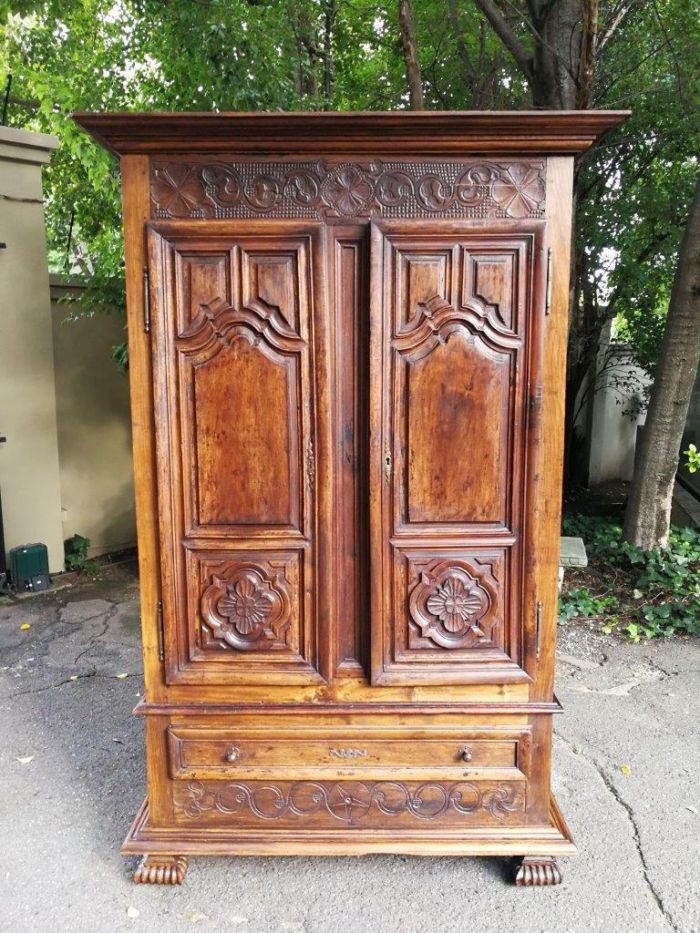 An 18th Century French Walnut Port Armoire Of Large Proportions And With Cast Iron Hinges - Image 2