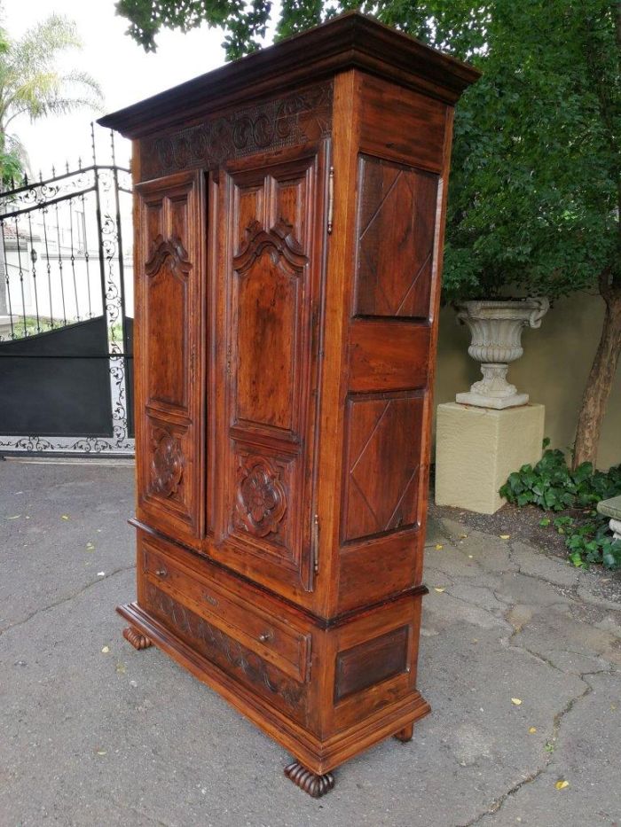 An 18th Century French Walnut Port Armoire Of Large Proportions And With Cast Iron Hinges - Image 4