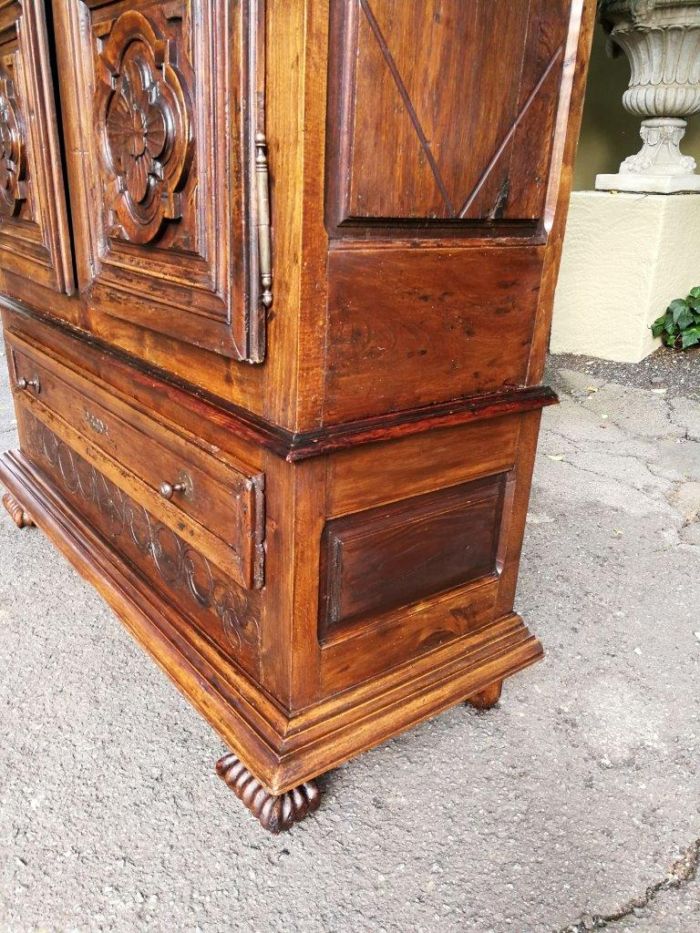An 18th Century French Walnut Port Armoire Of Large Proportions And With Cast Iron Hinges - Image 5