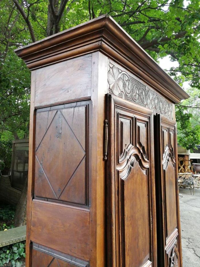 An 18th Century French Walnut Port Armoire Of Large Proportions And With Cast Iron Hinges - Image 6