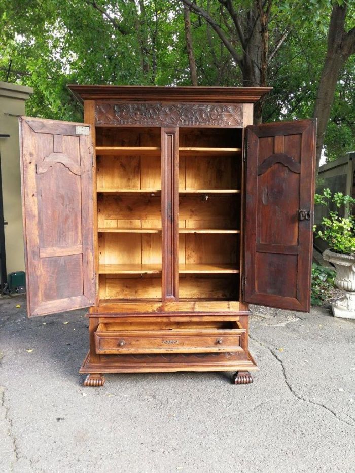 An 18th Century French Walnut Port Armoire Of Large Proportions And With Cast Iron Hinges - Image 8
