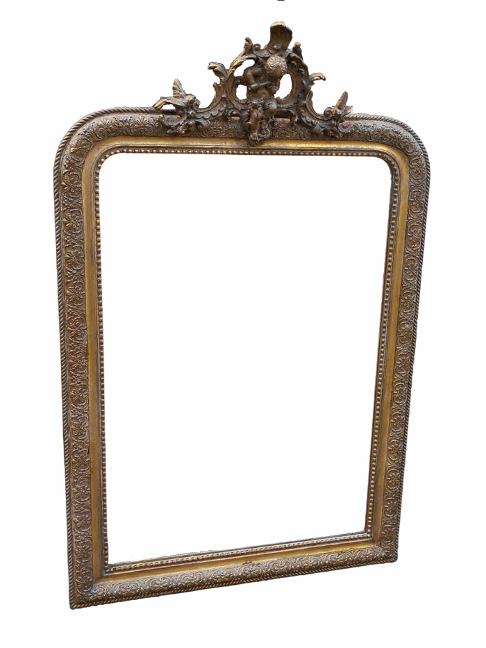 A French Gilt And Gesso Rococo Style Mirror, With Putti