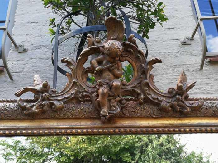 A French Gilt And Gesso Rococo Style Mirror, With Putti - Image 6