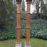 A Pair Of 19th Century French Teak Architectural Columns with Concrete Bases